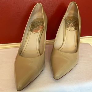 Vince Camuto nude patent, stiletto pumps, size 9